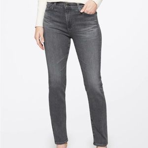 AG “The Mari High-Rise Straight” Fray Washed Gray Sz 29
